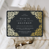 ボーアーツ |エレガントヴィンテージ結婚アールデコ 箔招待状