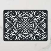 ボーアーツ |エレガントヴィンテージ結婚アールデコ 箔招待状 (裏面)