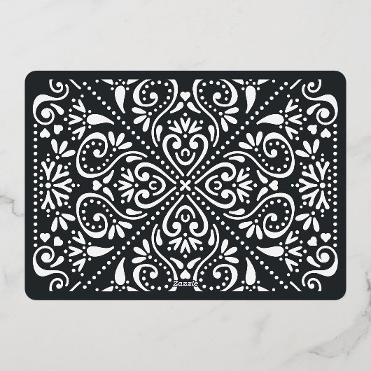 ボーアーツ |エレガントヴィンテージ結婚アールデコ 箔招待状 (裏面)