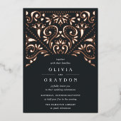 ボーアーツ |ヴィンテージ結婚アールデコ 箔招待状 (正面)