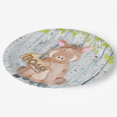 ボーア – ウッドランドフレンズ – 水彩イラストレーション ペーパープレート (アングル)