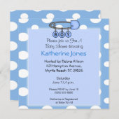 ボーイおむつピンシャワー招待状 招待状 (正面/裏面)