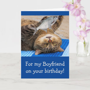 ボーイおもしろいア魚釣り誕生日 カード