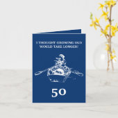 ボーイおもしろいングウーマンブルーシスター50th誕生日 カード (黄色い花)