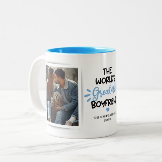 ボーイもっとも偉大ア2写真2トーンのコーヒーマグ ツートーンマグカップ (正面左)