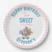 ボーイアイスクリームトラックツースウィート2番目の誕生日パーティー ペーパープレート (正面)