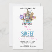 ボーイアイスクリームトラックツースウィート2番目の誕生日パーティー 招待状 (正面)