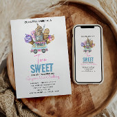 ボーイアイスクリームトラックツースウィート2番目の誕生日パーティー 招待状