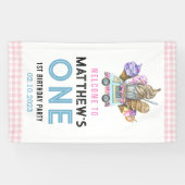 ボーイアイスクリームトラックツースウィート2番目の誕生日パーティー 横断幕 (横)