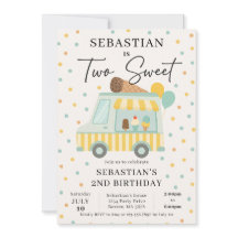 ボーイアイスクリームトラック2nd誕生日パーティの招待状