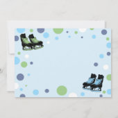 ボーイアイススケートで滑る招待状アイススケートで滑るパーティーブルー 招待状 (裏面)