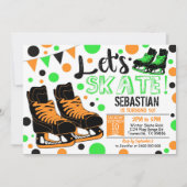 ボーイアイススケートで滑る招待状アイススケートで滑るパーティー 招待状 (正面)