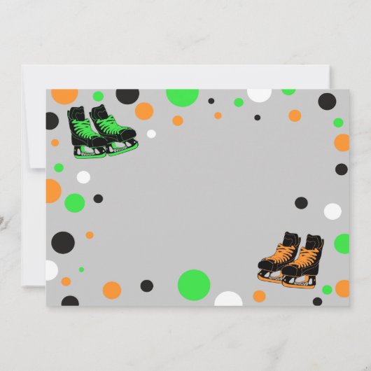 ボーイアイススケートで滑る招待状アイススケートで滑るパーティー 招待状 (裏面)