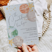 ボーイアウタースペースベビーシャワー招待状