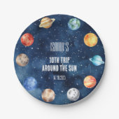 ボーイアウタースペース10thのまわりにトリップ太陽誕生日 ペーパープレート (正面)