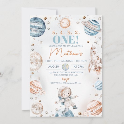 ボーイアソートファーストのまわりにトリップサン誕生日 招待状 (正面)