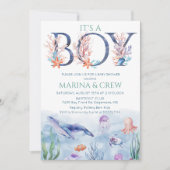 ボーイアンダーザシーベビーシャワー招待状 招待状 (正面)