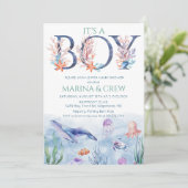 ボーイアンダーザシーベビーシャワー招待状 招待状 (スタンド正面)