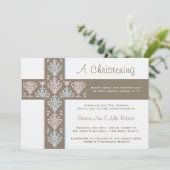 ボーイアンドガールツイン《キリスト教》洗礼式や命名式招待状 招待状 (スタンド正面)