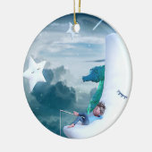 ボーイアンドシーホース魚釣りオンザムーン セラミックオーナメント (左)