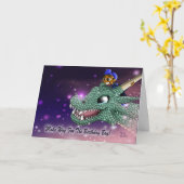 ボーイアンドドラゴン誕生日 カード (黄色い花)