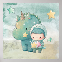 ボーイアンド恐竜の友人子供部屋ウォールアート