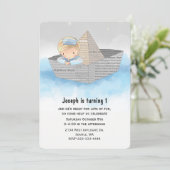 ボーイインボートバビーズファースト誕生日招待状 招待状 (スタンド正面)