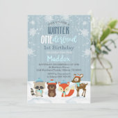 ボーイウィンターオネダーランド1st誕生日招待状 招待状 (スタンド正面)