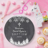 ボーイウィンターホリデースノーフレークスシャルボードバプテスマ ペーパープレート (パーティー)