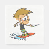 ボーイウェイクボーディングおもしろいサマーウォータースポーツ スタンダードランチョンナプキン (正面)
