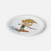 ボーイウェイクボーディングおもしろいサマーウォータースポーツ ペーパープレート (アングル)