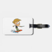 ボーイウェイクボーディングおもしろいサマーウォータースポーツ ラゲッジタグ (裏面横)