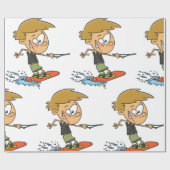 ボーイウェイクボーディングおもしろいサマーウォータースポーツ ラッピングペーパー (フラット)