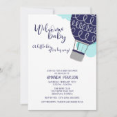 ボーイウェルカムベビーホットエアバルーンベビーシャワー 招待状 (正面)