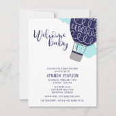 ボーイウェルカムベビーホットエアバルーンベビーシャワー 招待状 (正面)