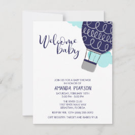 ボーイウェルカムベビーホットエアバルーンベビーシャワー 招待状