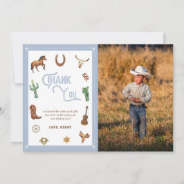 ボーイウエスタンファースト誕生日ロデオサンキューカード サンキューカード