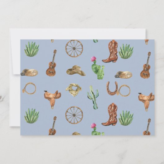 ボーイウエスタンファースト誕生日ロデオサンキューカード サンキューカード (裏面)