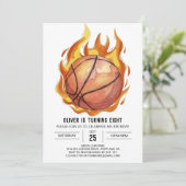 ボーイウォーお洒落トカラーバスケットボール誕生日 招待状 (スタンド正面)