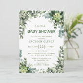 ボーイウォーターカラーウッドランドベビーシャワー 招待状 (スタンド正面)