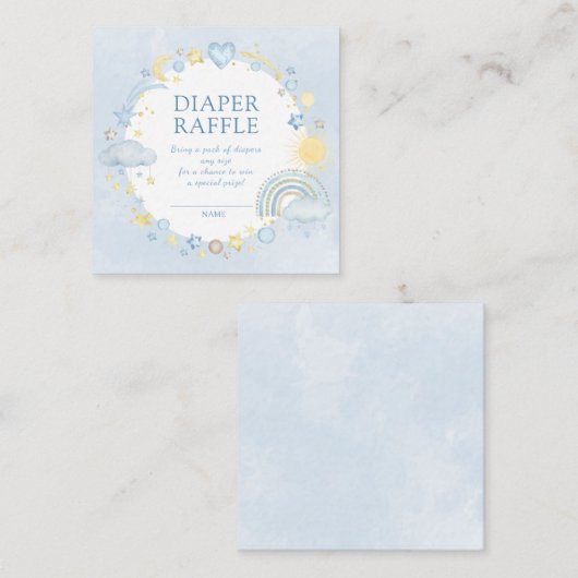 ボーイウォーターカラーレインボーおむつラッフル エンクロージャーカード (正面/裏面)