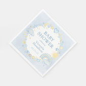 ボーイウォーターカラーレインボーベビーシャワー スタンダードランチョンナプキン (角)