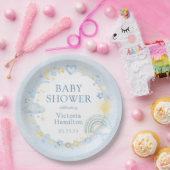 ボーイウォーターカラーレインボーベビーシャワー ペーパープレート (パーティー)