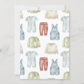 ボーイウォーターカラー服ベビーシャワー招待状 招待状 (裏面)