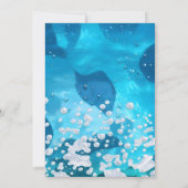 ボーイウォーターブルークールプールパーティー13誕生日 招待状 (裏面)