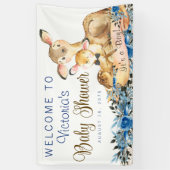 ボーイウッドランドディアベビーシャワーバナー 横断幕 (縦)