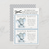 ボーイエレファントおむつラッフルチケット エンクロージャーカード (正面/裏面)