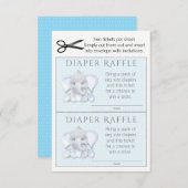 ボーイエレファントおむつラッフルチケット 招待状 (正面/裏面)