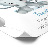 ボーイエレファントウォーターカラーベビシャワートリート ポスター (角)