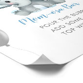 ボーイエレファントウォーターカラーベビーシャワーモモモモザバー ポスター (角)